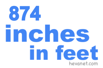 874 inches in feet
