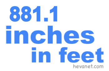 881.1 inches in feet
