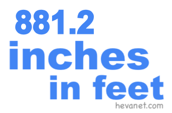 881.2 inches in feet