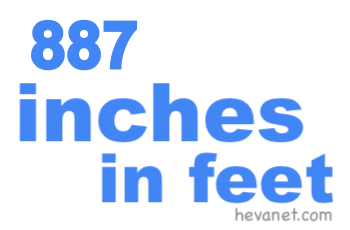 887 inches in feet 887 inches in feet