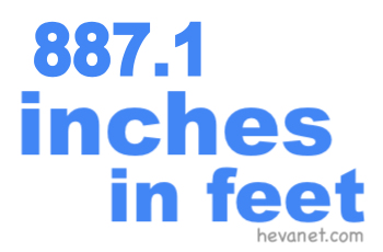 887.1 inches in feet