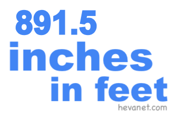 891.5 inches in feet