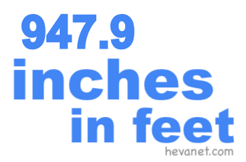 947.9 inches in feet