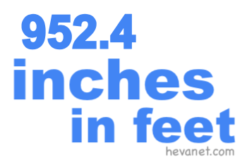952.4 inches in feet