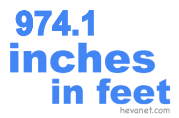 974.1 inches in feet