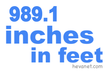 989.1 inches in feet
