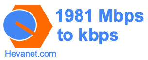 1981 Mbps to kbps