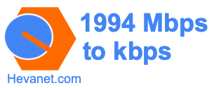 1994 Mbps to kbps