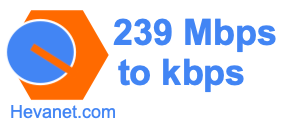 239 Mbps to kbps
