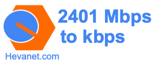 2401 Mbps to kbps