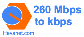 260 Mbps to kbps