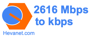 2616 Mbps to kbps