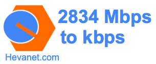 2834 Mbps to kbps