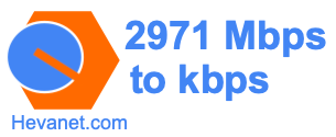 2971 Mbps to kbps