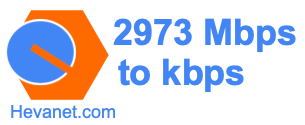 2973 Mbps to kbps