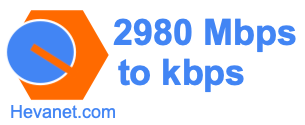 2980 Mbps to kbps
