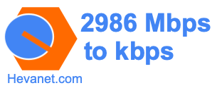 2986 Mbps to kbps