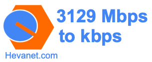 3129 Mbps to kbps
