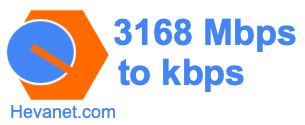 3168 Mbps to kbps