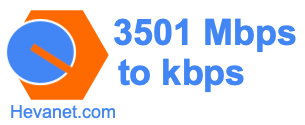 3501 Mbps to kbps