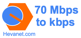 70 Mbps to kbps