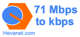 71 Mbps to kbps