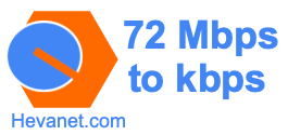 72 Mbps to kbps