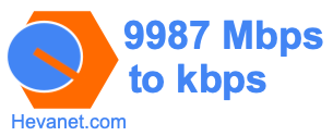 9987 Mbps to kbps