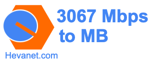 3067 Mbps to MB