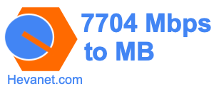 7704 Mbps to MB