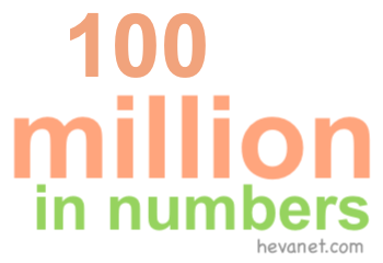 100 million in numbers