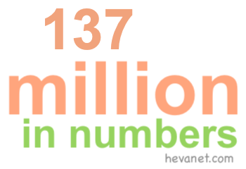 137 million in numbers 137 million in numbers