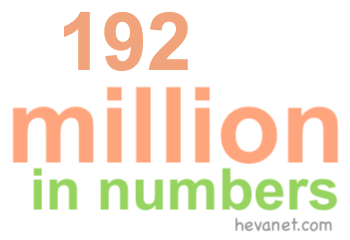 192 million in numbers 192 million in numbers