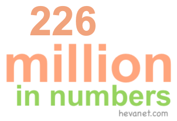 226 million in numbers