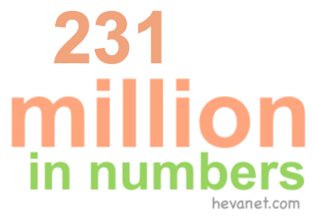 231 million in numbers