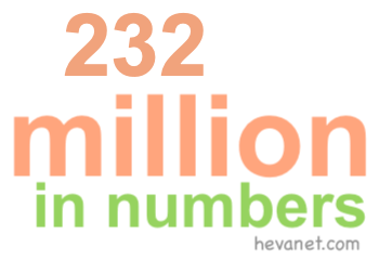 232 million in numbers