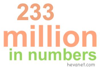 233 million in numbers