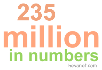 235 million in numbers