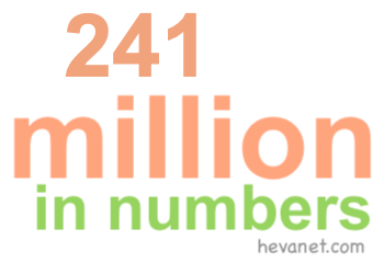 241 million in numbers 241 million in numbers