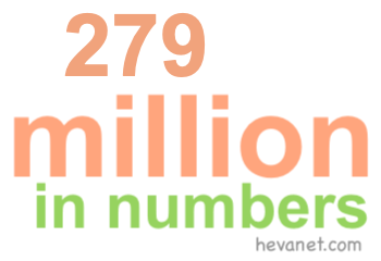279 million in numbers