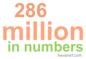 286 million in numbers