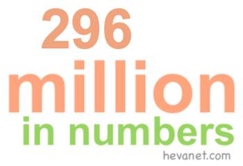 296 million in numbers 296 million in numbers