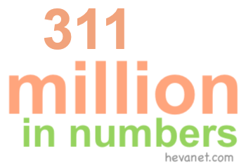 311 million in numbers 311 million in numbers