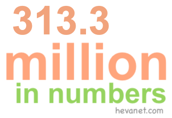 313.3 million in numbers 313.3 million in numbers