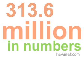 313.6 million in numbers 313.6 million in numbers