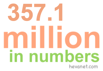 357.1 million in numbers 357.1 million in numbers