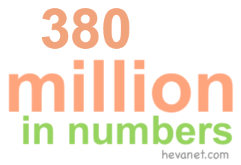 380 million in numbers