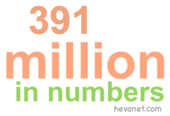 391 million in numbers 391 million in numbers