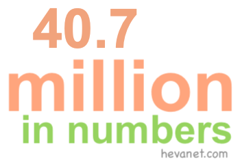 40.7 million in numbers