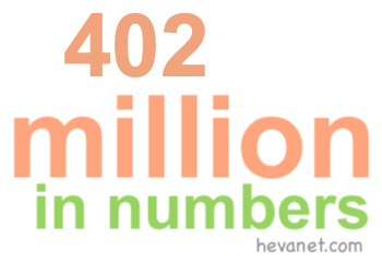 402 million in numbers 402 million in numbers